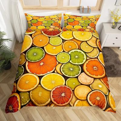 Citrus Splash Fruit Print Queen 3Pce Duvet Cover Set