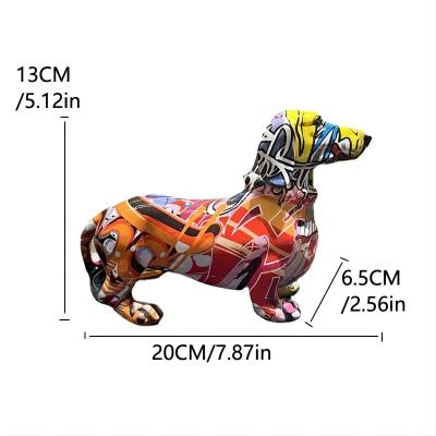 Graffiti Bulldog Resin Handmade Standing Dog Statue