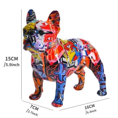 Urban Pup French Bulldog Statue Color Splash Resin Ornament