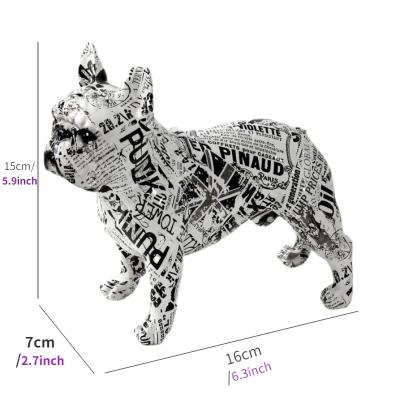 StreetArt Bulldog Ornament Handmade Resin Dog Statue