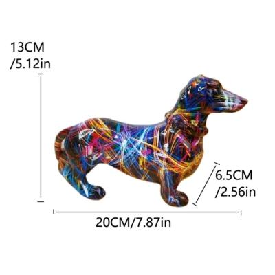 FunkyBulldog Desk Statue Colorful Resin Dog Figurine