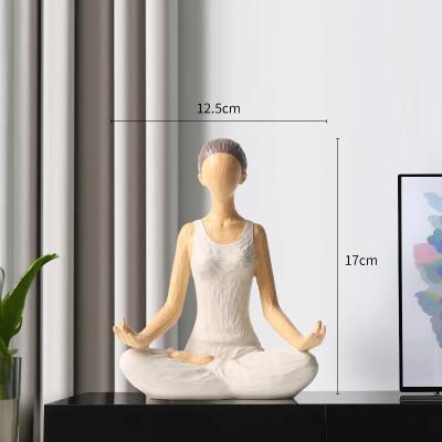 Serene Couple Meditation Statue Modern Resin Figurine