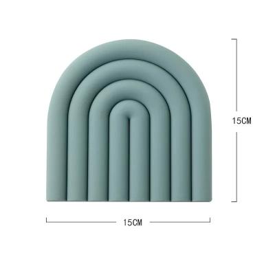 Rainbow Silicone Table Mat  Heat Resistant Coaster and Pot Holder Sky Blue15cm