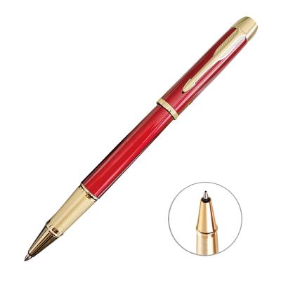 New Classic Parker Metal Roller Pen Red With Gold Trim
