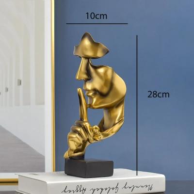 Figurine Silence Is Gold Thinker Statue 28cm