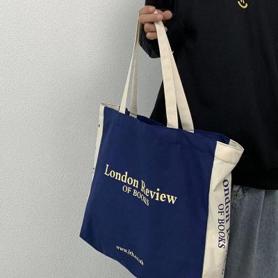 Signature Eco Canvas Shoulder Tote BLue